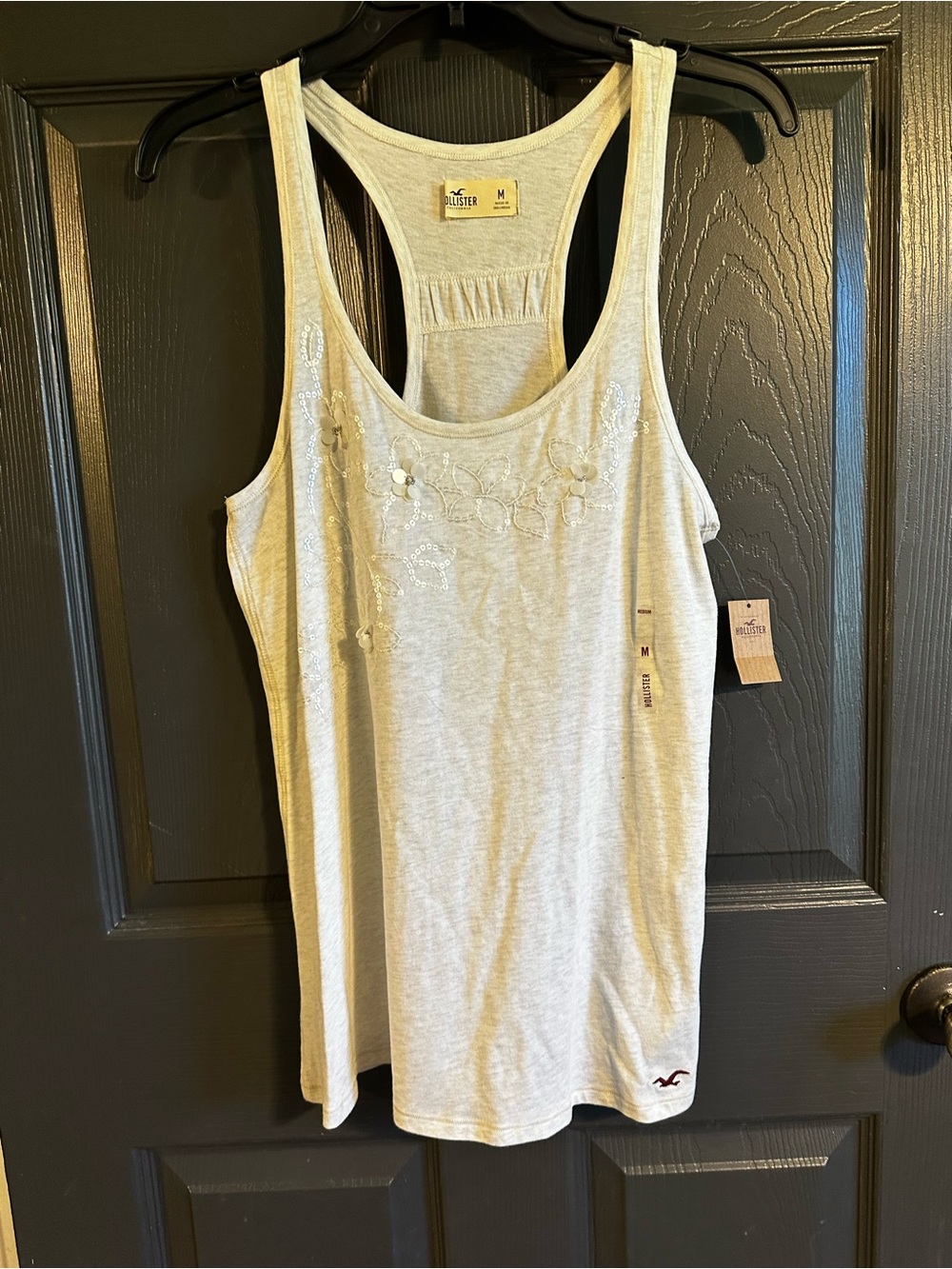 NWT Y2K VINTAGE Hollister Women's Racerback Tank with Embellished Detail